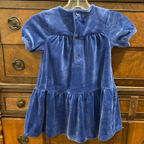 Hanna Andersson Recycled Royal Blue Velour Twirl Dress with Stretch 3T - Picture 2 of 13